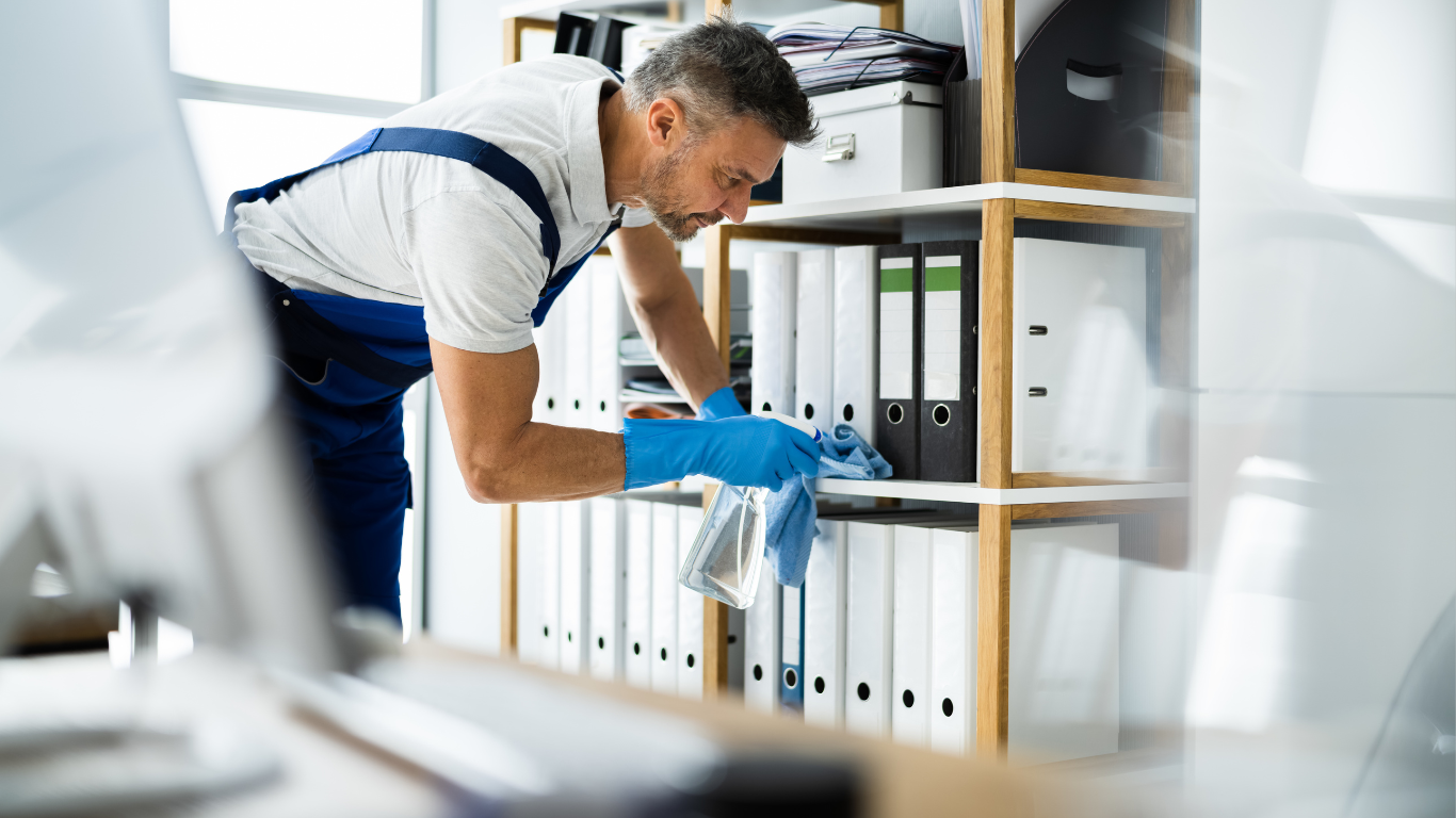 Cleaning in progress